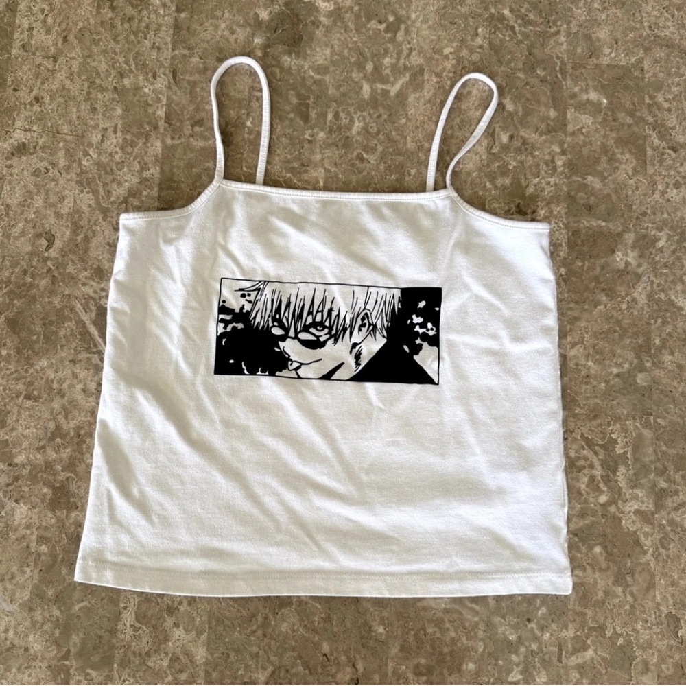 Wild Fable Gojo Anime Graphic Cropped Tank- Youth XL